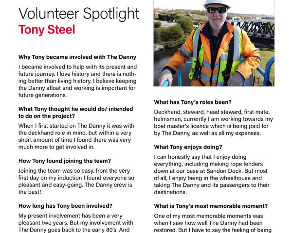 Spotlight on our volunteer Tony Steel